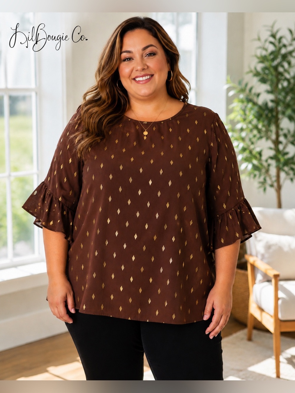 NWT Torrid Abbey Georgette Ruffle Sleeve Blouse Size 2 (2X